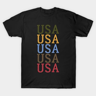 USA GRUNGE DISTRESSED RETRO U.S.A INDEPENDENCE DAY 4TH JULY T-Shirt